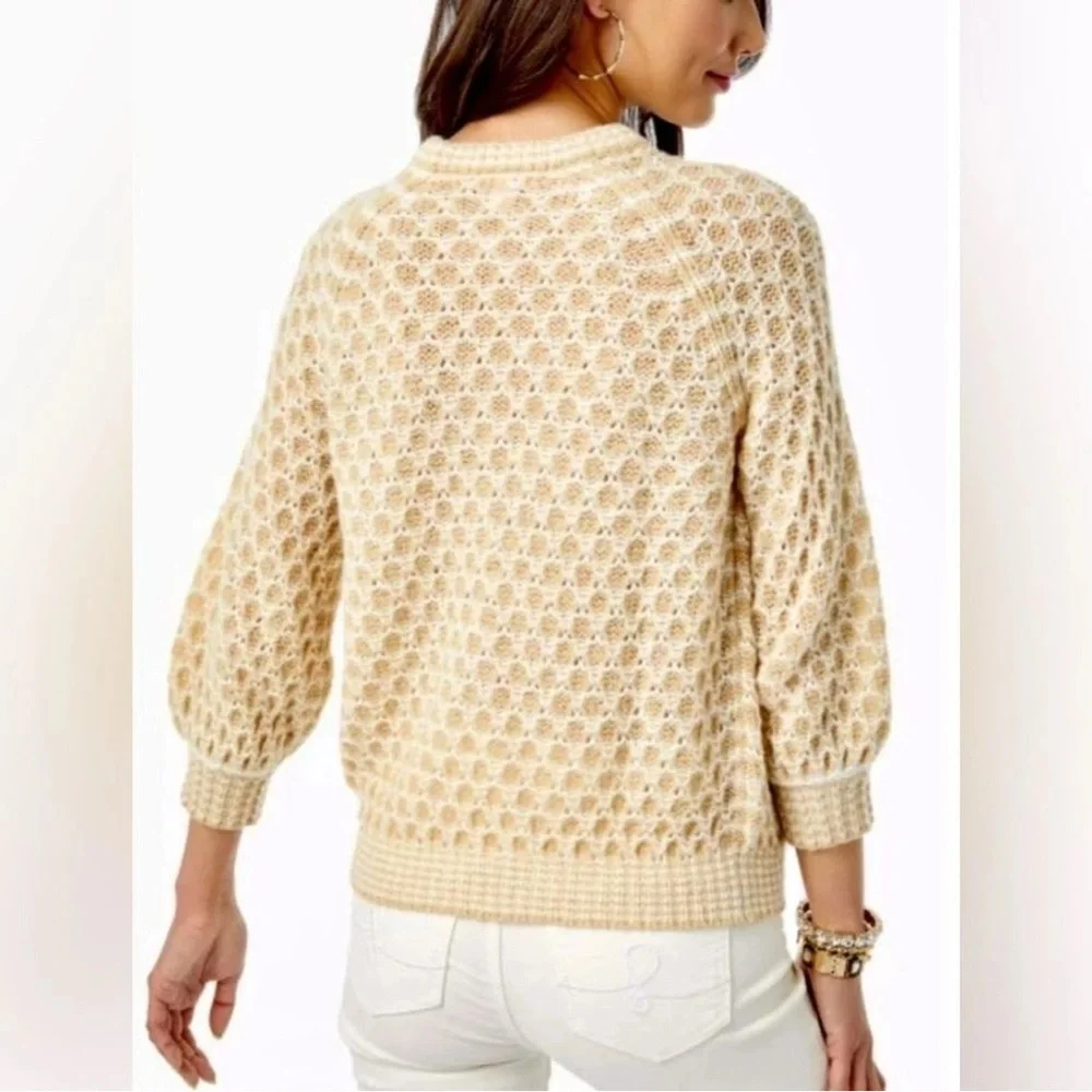 Lilly Pulitzer Women’s Corabelle Sweater Sandbar Honeycomb Size Large - Picture 3 of 9